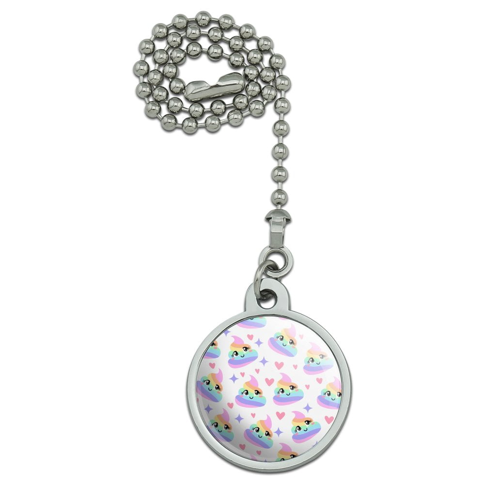 Cute Rainbow Poop Pattern Ceiling Fan And Light Pull Chain