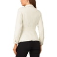 thumbnail image 3 of INSPIRE CHIC Women's Notched Lapel Long Sleeve Button Denim Jacket with Pockets XL Apricot, 3 of 6