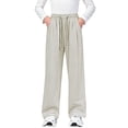 thumbnail image 7 of SDNall Girls Drawstring Wide Leg Sweatpants, Solid Color Elastic Waist Casual Trousers for School Sports, Fall Winter Daily Causal Pants 4-16 Years, 7 of 7