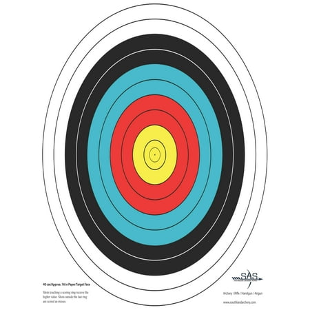 SAS High Quality 10-Ring Paper Target Face Archery Range Approx. 40 cm / 17