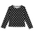 thumbnail image 4 of LTTVQM Toddler Girls Shirts Size 3-4 Long Sleeve Casual Fall Winter Polka Dots Graphic Tunic Tops Basic Round Neck Blouse Comfy Shirts Black 3-4 Years, 4 of 4