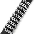 thumbnail image 2 of Heyjieyu 15 Feet Aluminum Flat Curb Chains Silver Plated Twisted Miami Cuban Link Chain Chunky Chain Handbag Chain with Spool for Necklace Jewelry Making 15x10mm, Chain-NK-S-15MM, 2 of 6