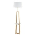 thumbnail image 5 of Cosmo Shelf Contemporary, Glam Floor Lamp in White Marble and Gold Metal with White Linen Shade by LumiSource, 5 of 8