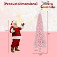 thumbnail image 3 of Gymax 8 FT Artificial Pink Christmas Tree w/ 1000 Branch Tips Folding Metal Stand, 3 of 10