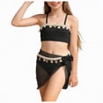 thumbnail image 3 of CAUYDY Children Girls Teen Girls Summer Swimsuit 2 Piece Bathing Suits Cute Bikini Tankini Sets with Cover Ups Beach Skirt for Kid 7T 8T 9T 10T 11T 12T 13T (Sizes 12-13 Years,H03-Black), 3 of 9