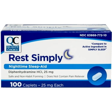 Quality Choice Rest Simply Nighttime Sleep Aid Caplets 100 ct
