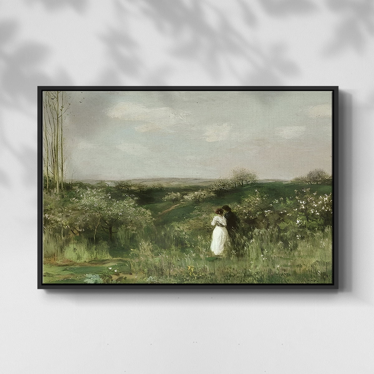 Vintage Landscape-CCXLVI By Wexford Home Framed in Black Wood Gallery Wrapped Canvas 27 in. x 41 in.