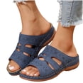thumbnail image 2 of Sandalias de Cuña de las Mujeres Casuales Perforadas una Correa Mulas, Zapatillas Abiertas Del Dedo Del Pie de las Mujeres Verano Transpirable, 2 of 9