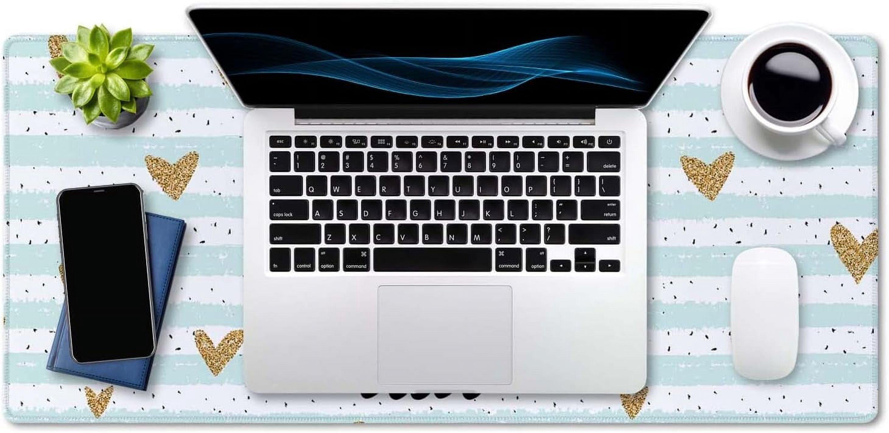 Inspirational Quote Desk Mat,Large Mouse Pad 35.4" x 15.7" XXL Extended Gaming Mouse Pad Mat with Non-Slip Base Stitched Edge Mousepad for Computer,Office - She Believed she Could so she did