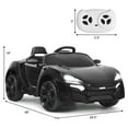 thumbnail image 3 of Costway 12V Kids Ride On Car 2.4G RC Electric Vehicle w/ Lights MP3 Openable Doors Black, 3 of 8