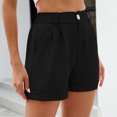 thumbnail image 4 of aidice Womens Suit Shorts Summer Casual Business Work Shorts with Pockets Button Lightweight Solid Suits Shorts, 4 of 6
