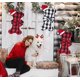 thumbnail image 4 of Medias navideñas para perros 18", lino a cuadros en forma de hueso Navidad st, 4 of 5