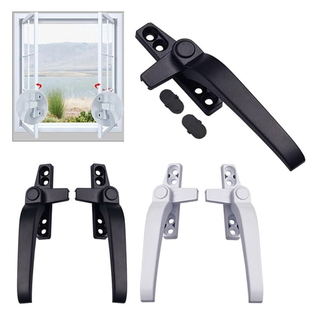Thickened Aluminum Alloy Open Door Handle With Lock Push Window Handle Old Lock Buckle Door And Window Handles Home HardwareBlack RightUnited Kingdom He Qiyong unisex