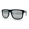 thumbnail image 4 of Classic Kush Mens Fancy Sport Horn Rim Plastic Manly Sunglasses Shiny Black - Silver Mirror, 4 of 8