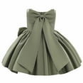 thumbnail image 3 of FAOWME Flower Girls Bowknot Tutu Dress For Kids Baby Wedding Bridesmaid Birthday Party Pageant Formal Dresses Toddler First Vacation Gown Green 10-11 Years, 3 of 7