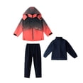 thumbnail image 3 of MKOSPLRT Kids 3-in-1 Waterproof Hooded Jacket Fleece Lined Pants Set Gradient Snow Ski Suit with Removable Liner Windproof Raincoat 3-15Y, 3 of 10