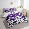 thumbnail image 3 of Feelyou Bowknot Bedding Comforter Set 7pcs, Leopard Print Wildlife Queen Bedding Sets, 3 of 8