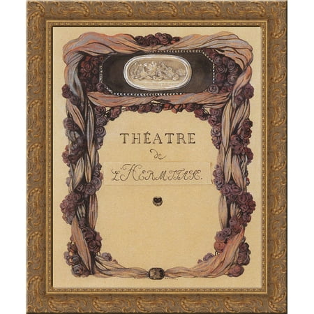 Cover of Theater Program 'Theatre de L Hermitage' 24x20 Gold Ornate Wood Framed Canvas Art by Konstantin