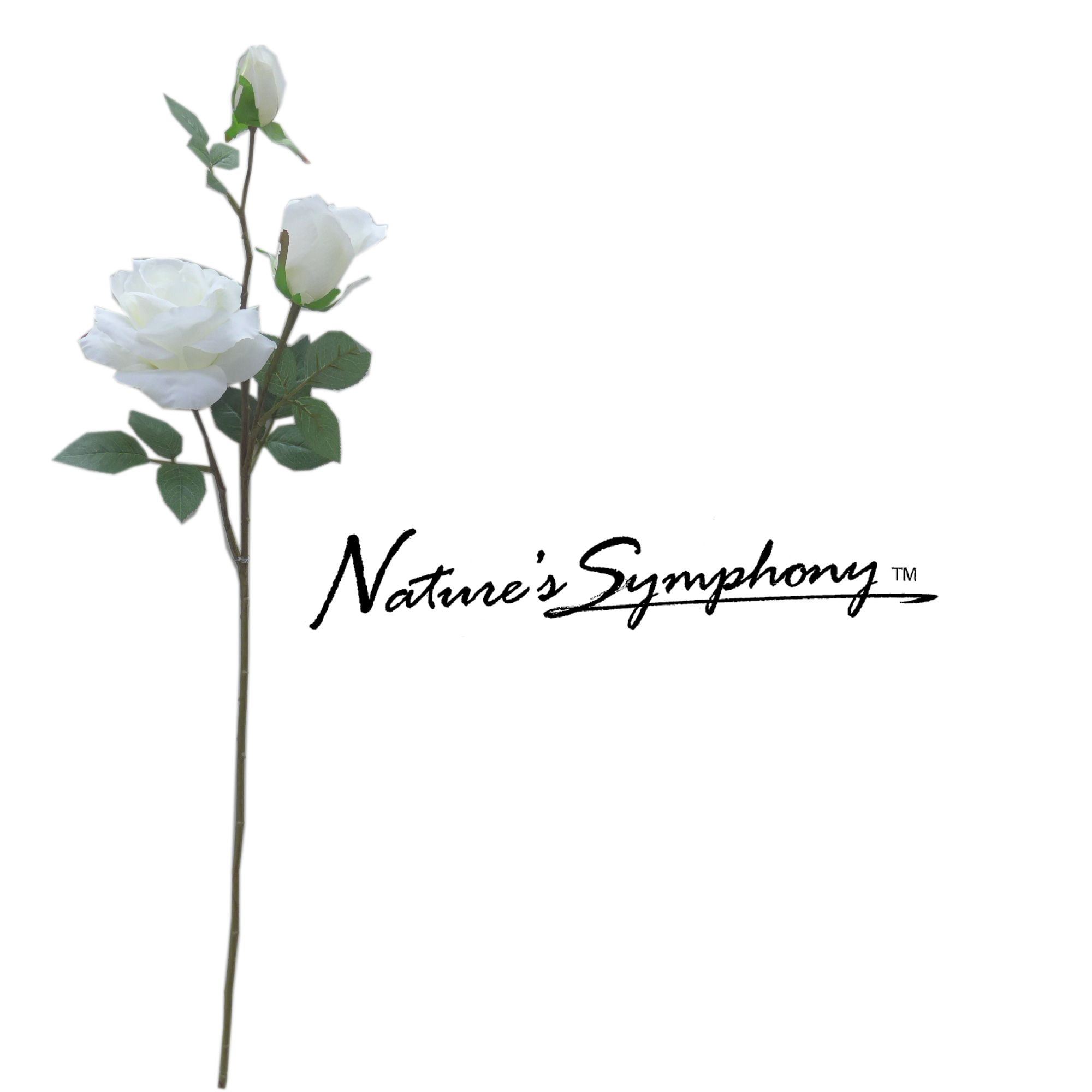 Mainstays Long stem White Rose Spray, 1 Each