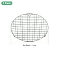thumbnail image 3 of Uxcell 2-Pack Cooling Rack, 8.3" Round Stainless Steel Baking Rack with 20mm Legs for BBQ/Cooking/Roasting/Grilling/Steaming/Drying, Wire Cooling Rack for Baking [Silver], 3 of 8
