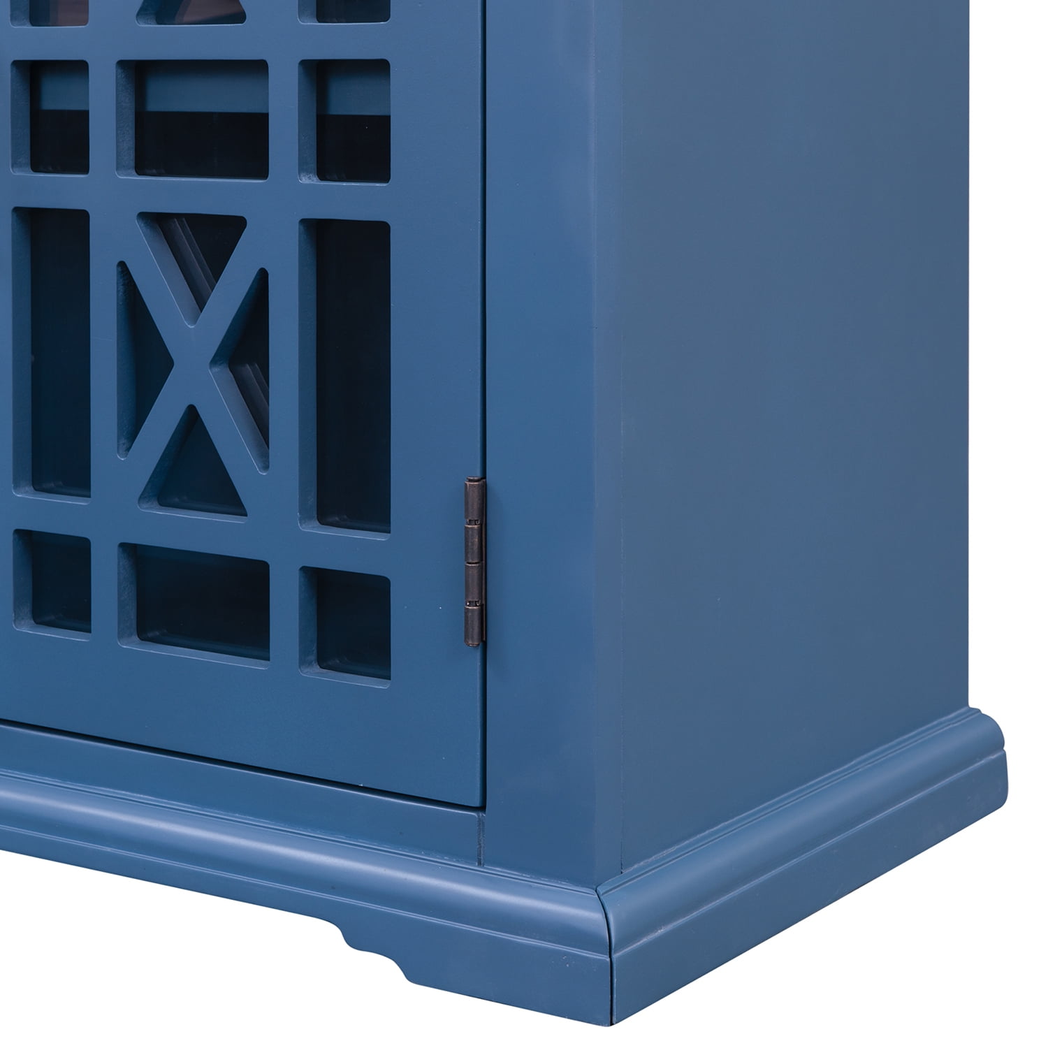 Kadyn 35.4" Wood Storage Cabinet, Modern Console Table with 3 Doors, 3 Drawers and Interior Shelf, Solid Wood Entryway Storage Cabinet for Kitchen Living Room, Dark Blue Kadyn 35.4" Wood Storage Cabinet, Modern Console Table with 3 Doors, 3 Drawers and Interior Shelf, Solid Wood Entryway Storage Cabinet for Kitchen Living Room, Dark Blue