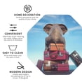 thumbnail image 3 of Honeii Elephant Sits print Leather Coaster Set of 4, ideal for safeguarding your furniture from drinks spills and effortless cleanup-Octagon, 3 of 6