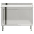 thumbnail image 5 of vidaXL Kitchen Work Table with Sliding Doors Stainless Steel, 5 of 5
