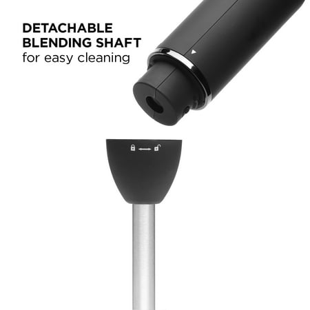Chefman - Immersion Stick Hand Blender with Stainless Steel Blades - BLACK