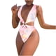 thumbnail image 1 of Moda mujer Sexy traje de baño con cuello en V Tie-Dye estampado sin espalda siamés traje de baño Fridja  nalpqowj23831, 1 of 6