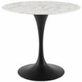 thumbnail image 2 of Modway Lippa 36" Round Artificial Marble and Metal Dining Table in Black/White, 2 of 7