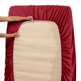 thumbnail image 3 of Braveheart Home Bedding Set Bed Sheet Mattress Cover Pillowcase Solid Color Polyester Bedding Kit, Wine Red, Twin, 3pcs/set, 3 of 7