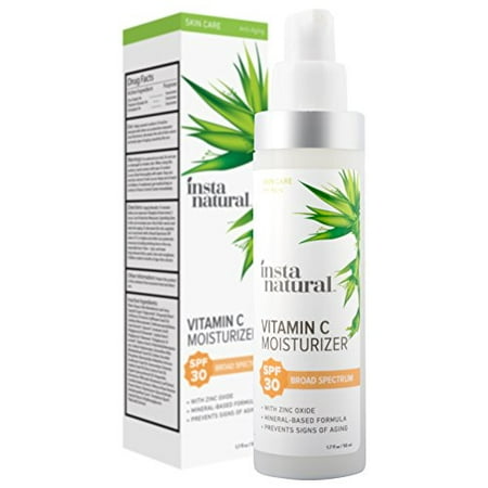 - InstaNatural Vitamin C Moisturizer With SPF 30 – Daily Sun Protection – Anti Aging Formula With Hyaluronic Acid & Sunflower Oil - 1.7oz