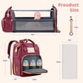 thumbnail image 4 of Diaper Bag Backpack, Multifunctional Baby Changing Bag with Foldable Crib & Insulated Milk Bottle Pocket, Large Capacity Travel Backpack with USB Charging Port & Stroller Strap (Red), 4 of 7