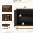 thumbnail image 5 of TUANLUO Espresso 4-Doors Accent Cabinet with Gold Metal Legs, Entryway Cabinet with Adjustable Shelves, Modern Storage Cabinet, Wood Accent Cabinet Furniture for Living Room Entryway Dining Room, 5 of 10
