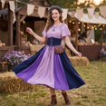 thumbnail image 5 of Medieval Dress for Women, Renaissance Dress Women, Renaissance Dress Womens Medieval Ren Faire Costume Corset Victorian Ball Gowns Elegant Vintage Irish Dresses Halloween, Purple S, 5 of 6