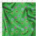 thumbnail image 3 of Soimoi Lightweight Cotton Voile Fabric, Green- Floral Print, Unstitched Material- 42 Inch Width, Ideal For Making Summer Dresses, Blouses, Scarves, Sheer Curtains, Garment Linings, 1 Yard, 3 of 6
