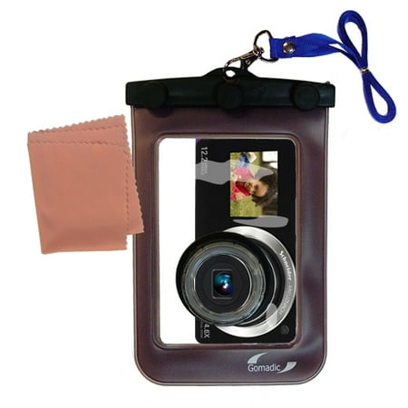 Semi Hard Camera Case - Gomadic Waterproof Camera Protective Bag suitable for the Samsung DualView TL225 - Unique Floating Design Keeps Camera Clean and Dry