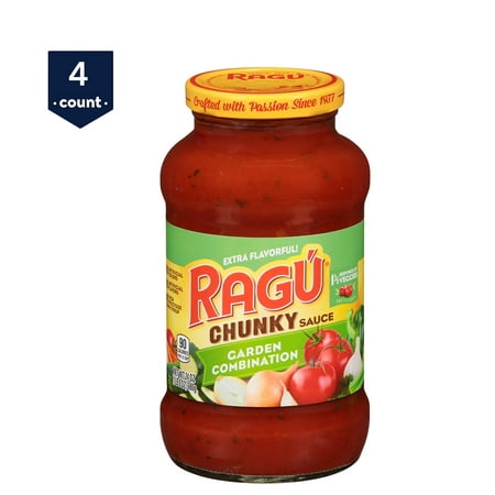 (4 Pack) RagÃÂº Chunky Garden Combination Pasta Sauce 24