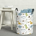 thumbnail image 6 of Sikiie Dinosaur Print Round Dirty Clothes Basket, Waterproof Standing Foldable Storage Basket, for Laundry Room, Bedroom, Bathroom Storage-Medium, 6 of 6