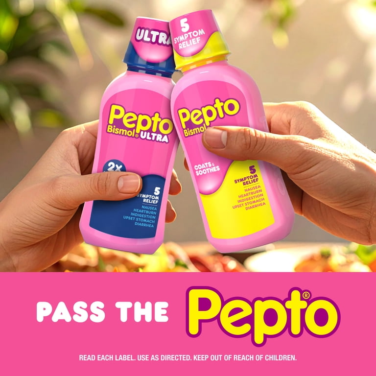 pepto bismol glp 1 Pepto Bismol Liquid, Upset Stomach Relief, Stomach Relief, Anti-Diarrheal,  16 Fl oz, 2 Pack