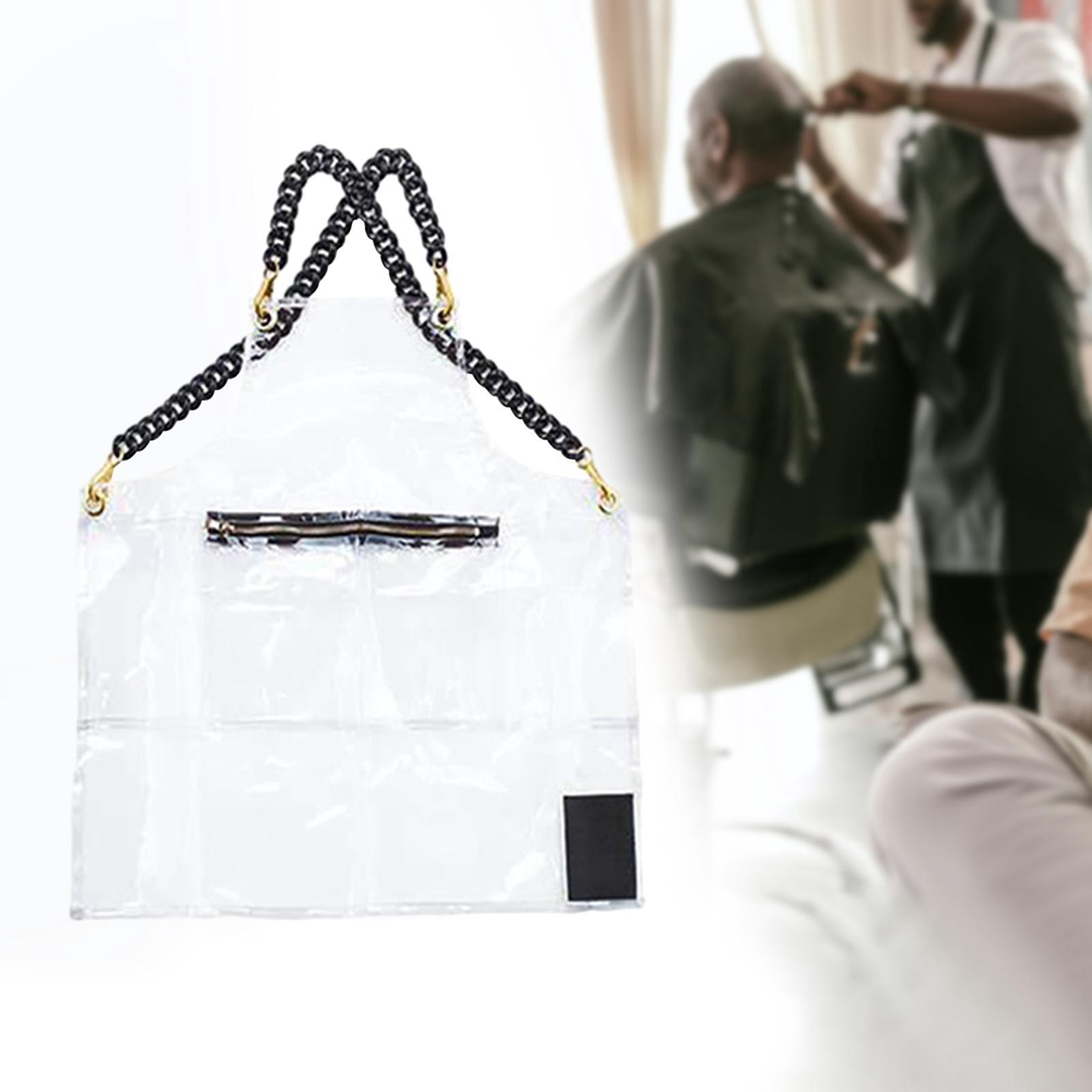 Fiocias Oilproof Apron Baking Apron BBQ Apron Portable with Pocket Lightweight TPU Apron Clear
