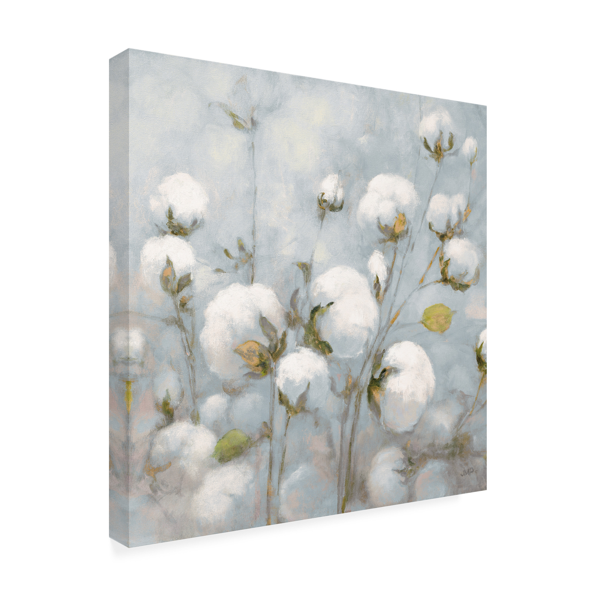 Trademark Fine Art 'Cotton Field Blue Gray Crop' Canvas Art by Julia Purinton