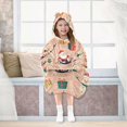 thumbnail image 7 of FORMRS Wearable Blanket Hoodie with Sleeves for Kids Cozy Flannel Sweatshirt, Beige Christmas Snowman, 7 of 7