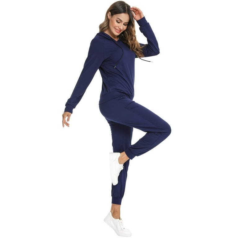 Ladies Navy Blue Solid Yoga Pants 2 Pieces Pack 
