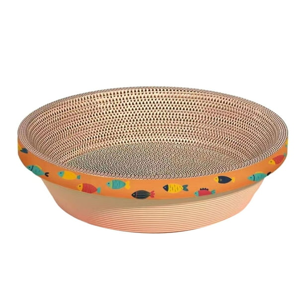 Rascador para gatos Salvador almohadilla de cartón patrón de peces 55cm