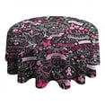 thumbnail image 4 of Breast Cancer Awareness Black Round Table Cloth,Wrinkle Free Table Cover with Polyester,Waterproof Reusable Tablecloth for Weeding Birthday Tea Party Decorations (Round,60x60inch), 4 of 6