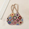 thumbnail image 2 of Tao Tao Boho Bag Crochet Cute Multicolor Hollow Out Handbag Vintage Knitted Bag for Beach Shoulder Bags Knitted Tote Bag Khaki Free Size, 2 of 3