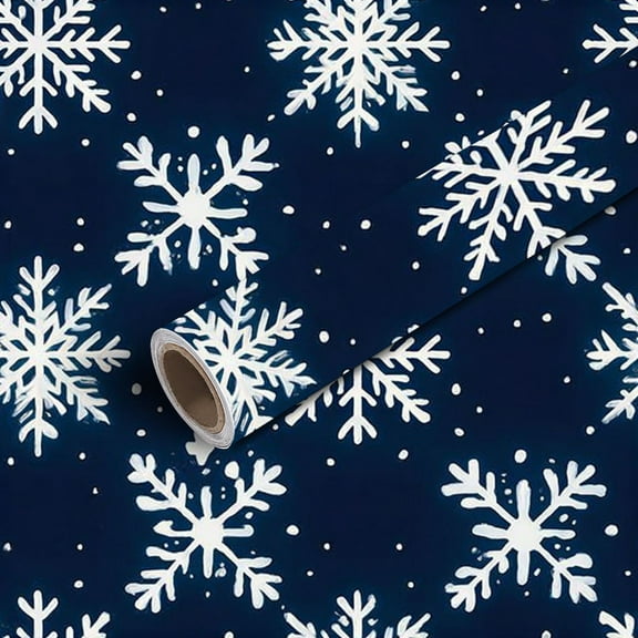Peel and Stick Wallpaper Contact Paper Snowflakes Winter snow Self Adhesive and Removable 17.7in x 118in