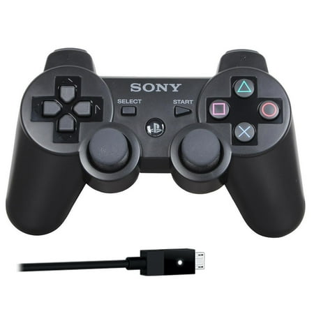 Refurbished Sony Dual Shock 3 Bluetooth Wireless Controller for PS3 Black with (Best Ps3 Controller Alternative)