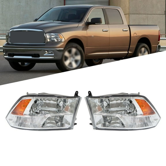 Pair Headlights For Dodge Ram 1500 2500 3500 2009-2018 Halogen Right Left Side